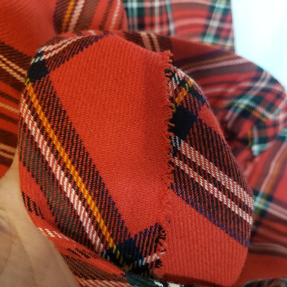 Red Plaid Jumpsuit One Piece Bill Atkinson Wool Polyester Velvet Vintage Size 10 - Picture 15 of 16